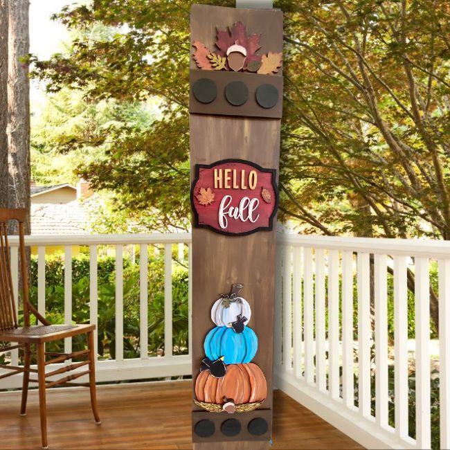 Hello Fall Pumpkins Interchangeable Porch Leaner Kit ***3D Kit only***