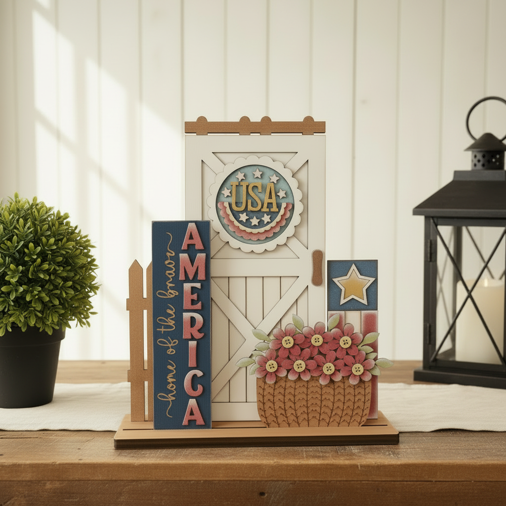 Patriotic Americana Gingerbread Layout