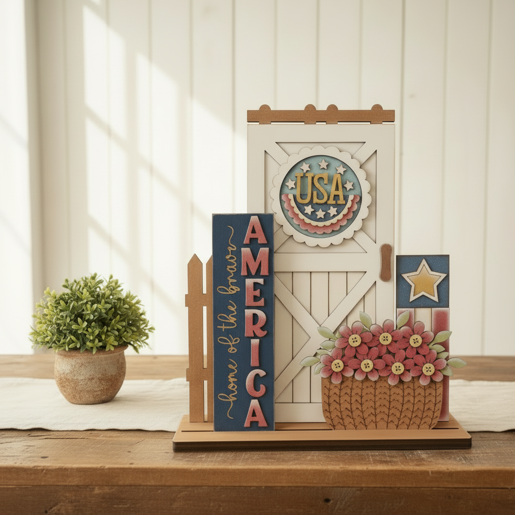 Porch Door Patriotic Insert: Insert Only