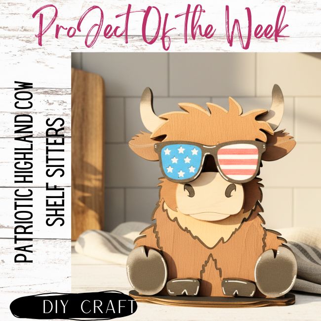 Summer Patriotic Highland Cow Craft Kit