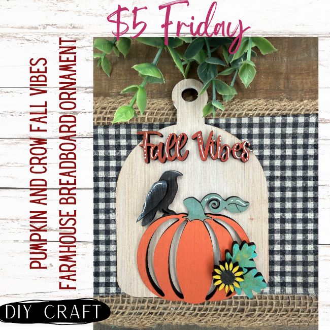 Pumpkin and Crow  Farmhouse Fall Ornament DIY Craft