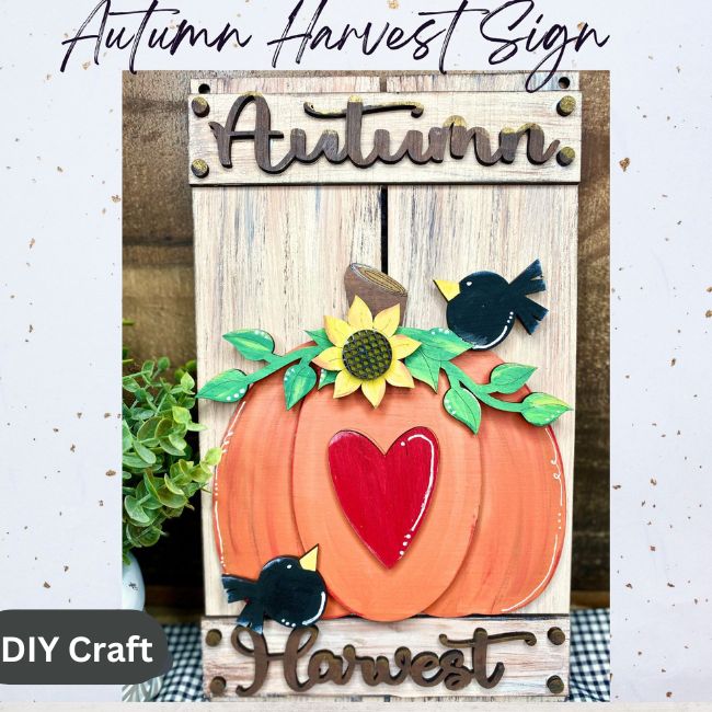 Autumn Harvest  DIY  Shelf Sitter Sign