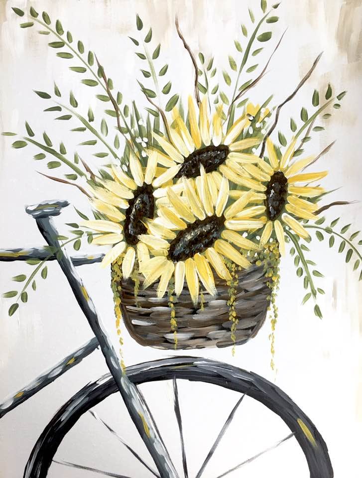 DIY Sunflower Bike Canvas Paint Kit – Clayopatra Arts Online