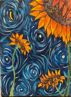 Sunflower Trio Adult Canvas Art Kit