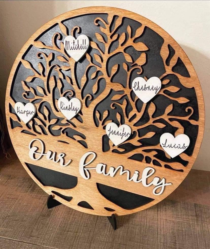 Family Plaque DIY Wood Door Hanger Blank: 16