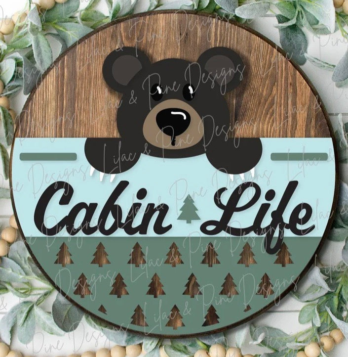Wood DIY Blank Decor: Cabin Life Bear