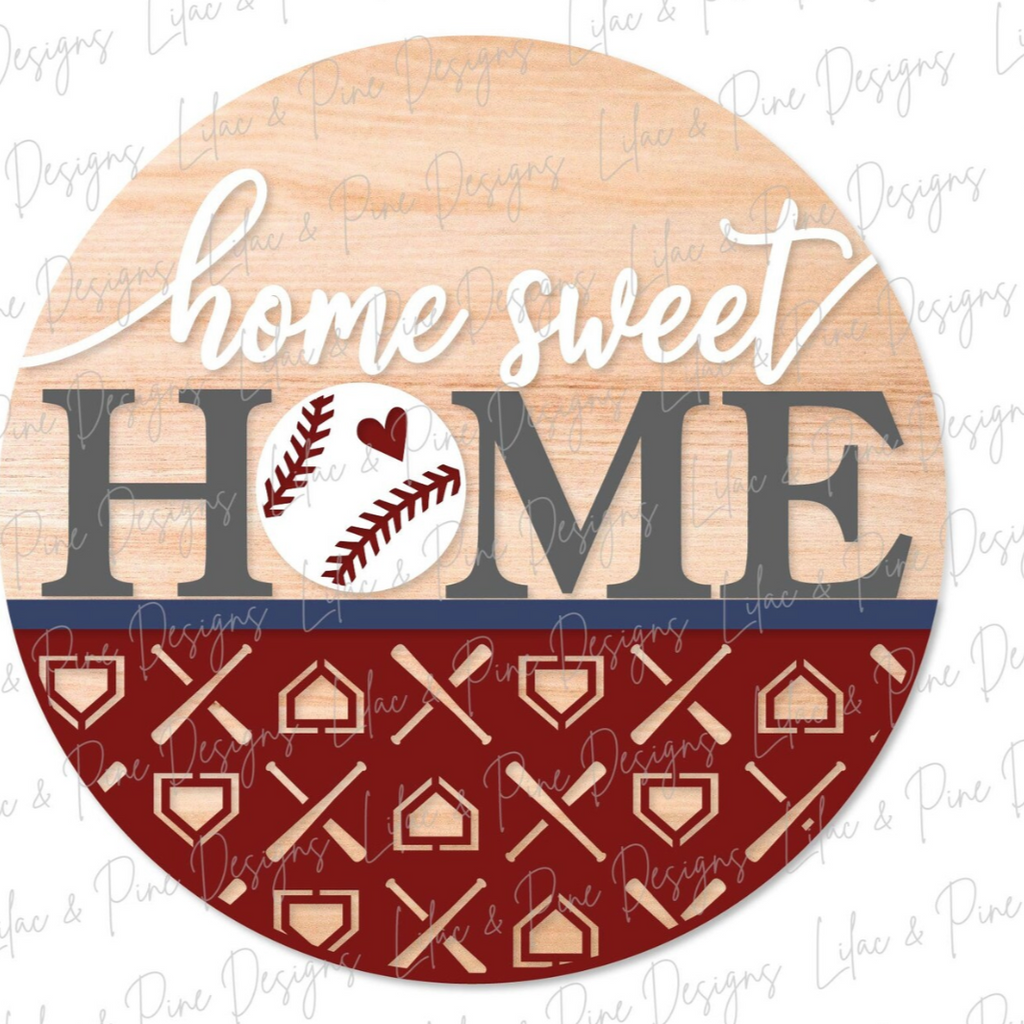 Home Sweet Home Baseball DIY Wood Door Hanger Blank: 12" or 18"