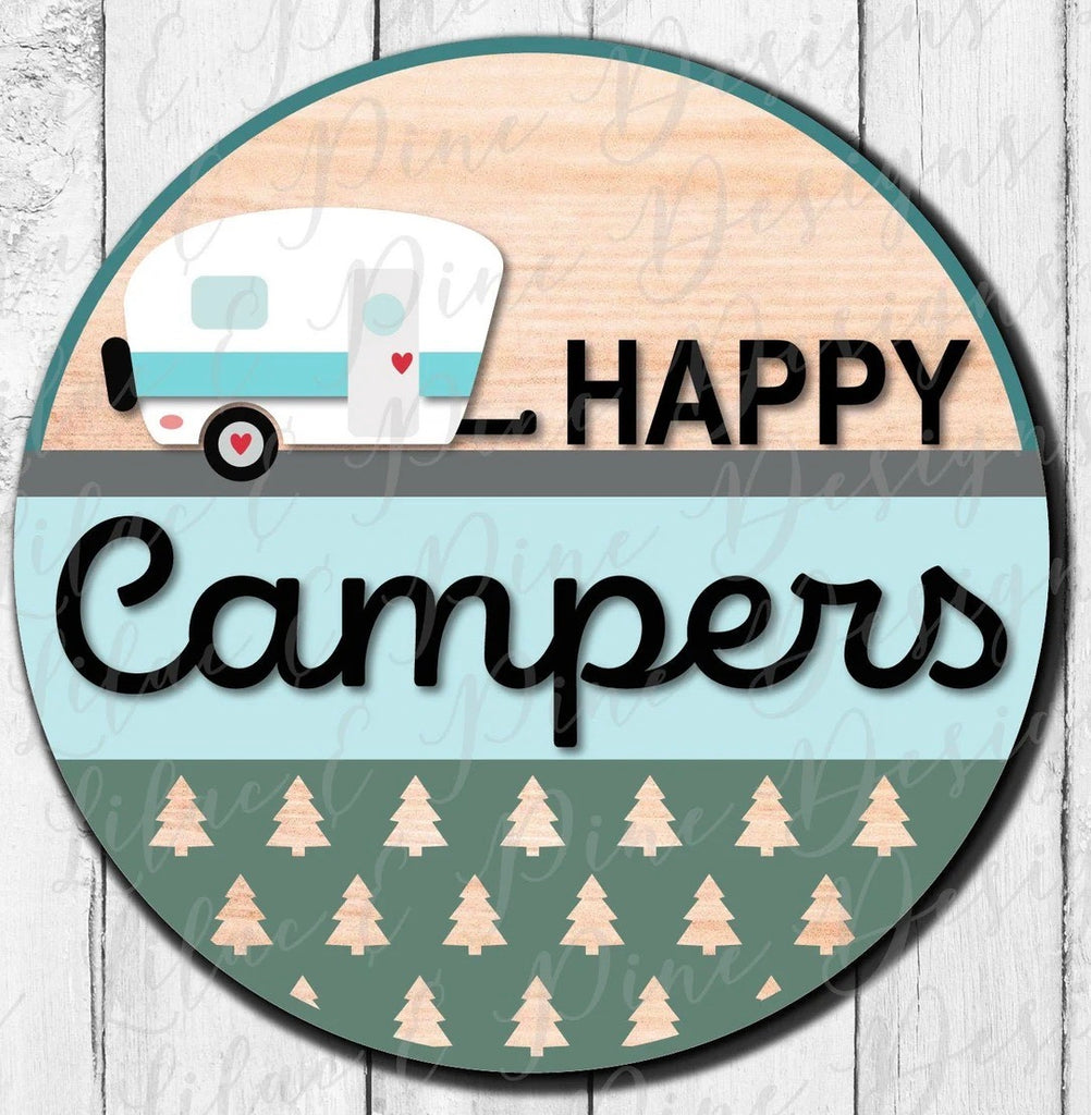 Wood 18" Happy Camper Hanger