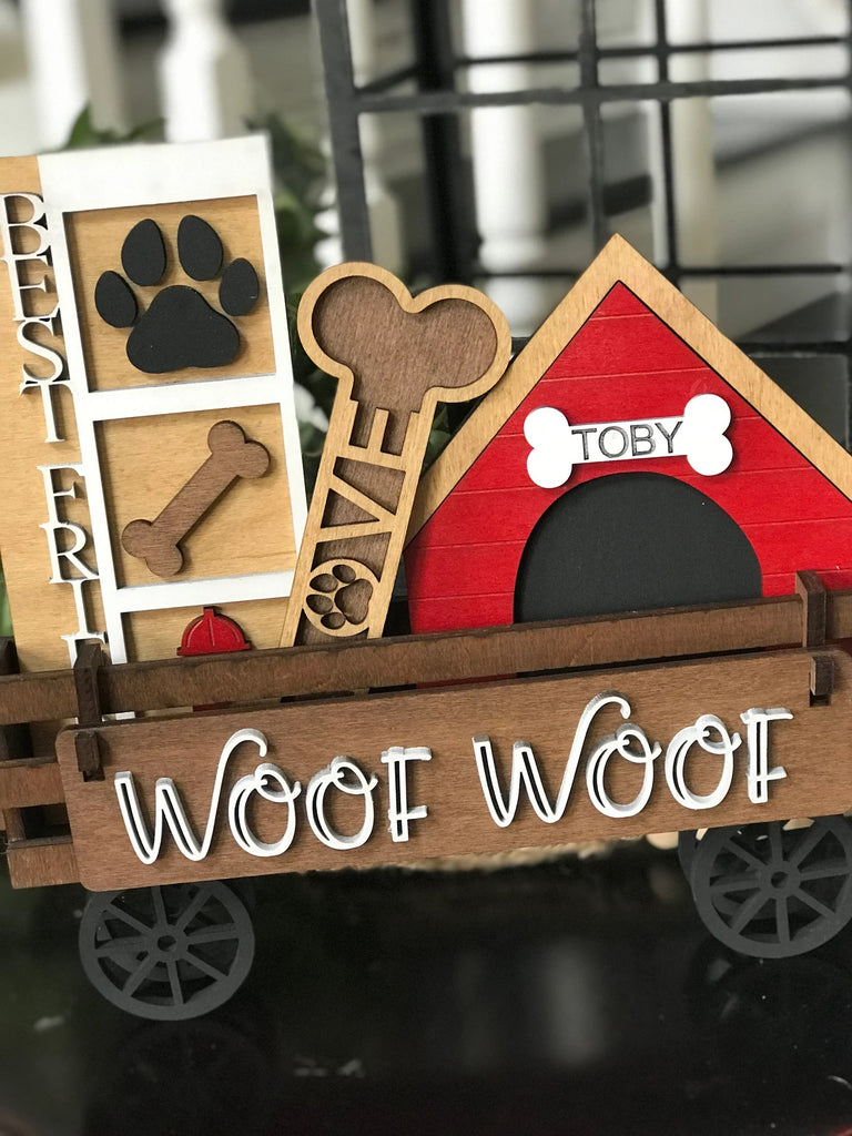 Woof Woof: Dog Lover's: DIY Wood Insert Kit: Shelf Sitter Insert Only