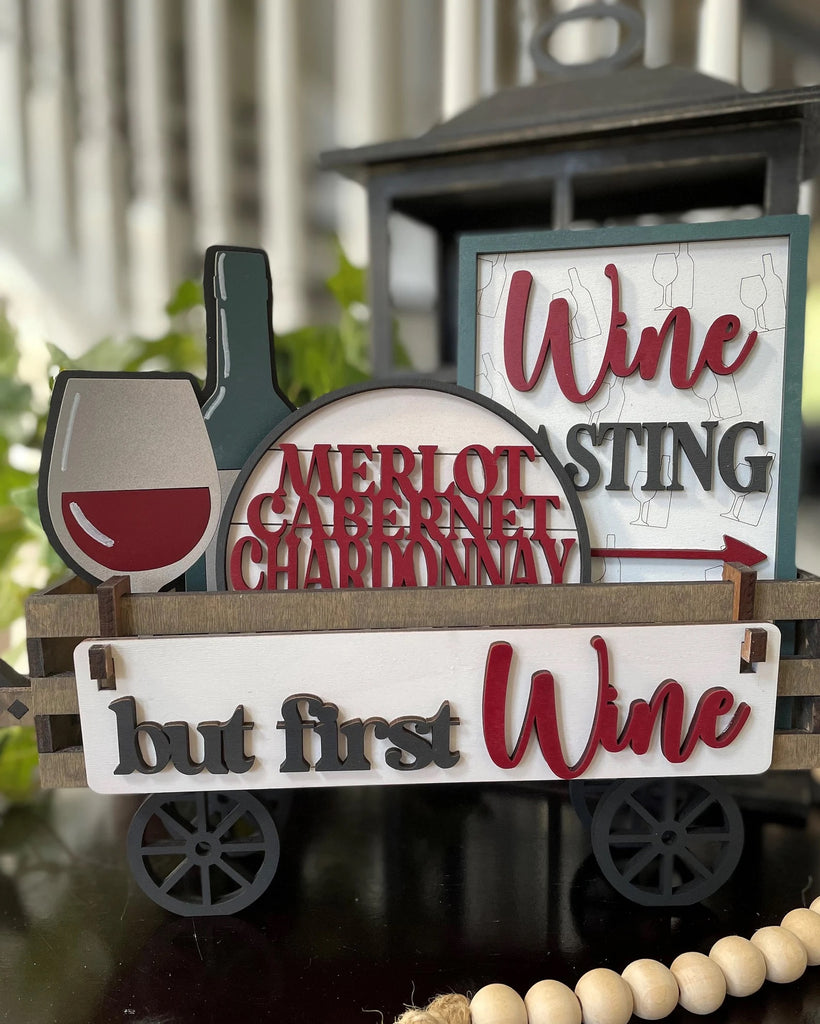 But First Wine: DIY Wood Insert Kit: Shelf Sitter Insert Only for wagon or bench