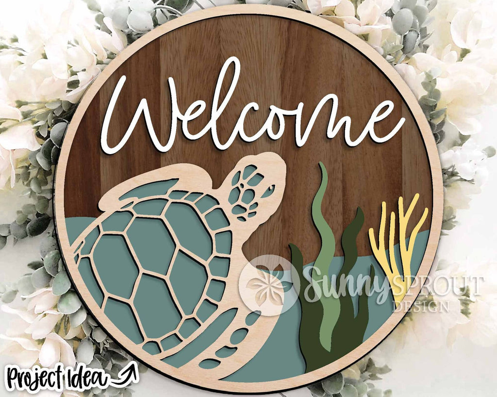 Welcome Turtle 16” 3D DIY Door Hanger or Desk Decore